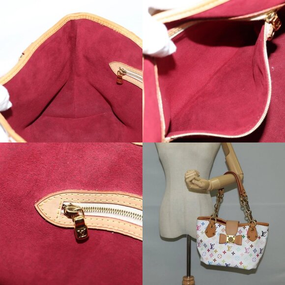 LOUIS VUITTON Monogram Multicolor Annie MM Tote Bag White M40307 LV Auth 131091V - Picture 13 of 14